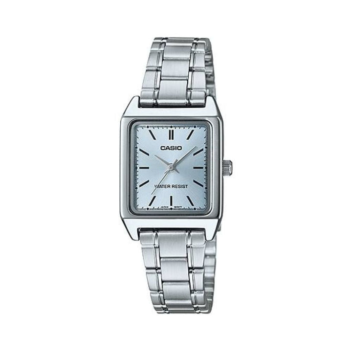 Reloj Casio LTP-V007D-2E azul y plateado acero inoxidable original en Perú - vista principal