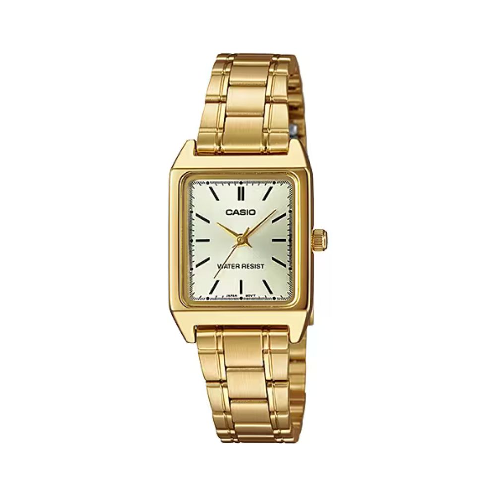 Reloj Casio LTP-V007G-9E dorado champagne acero inoxidable dorado original en Perú - vista principal