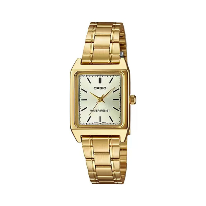 Reloj Casio LTP-V007G-9E dorado champagne acero inoxidable dorado original en Perú - vista principal