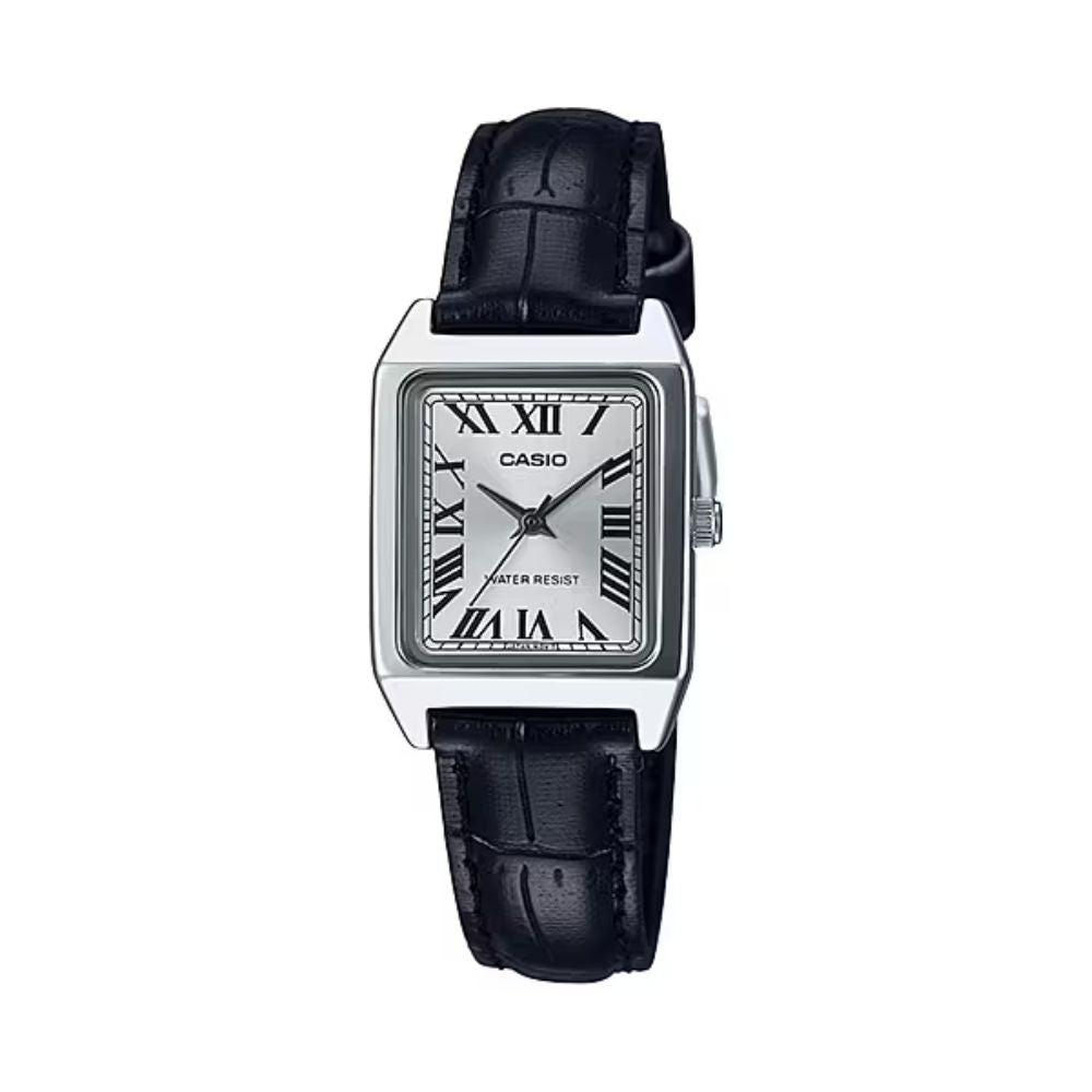 Reloj Casio LTP-V007L-7B1 plateado y negro cuero negro original en Perú - vista principal