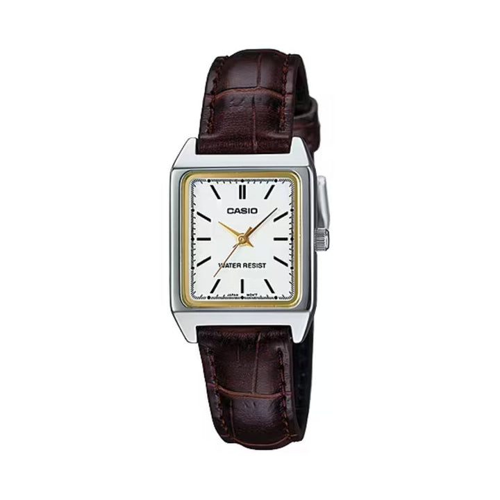 Reloj Casio LTP-V007L-7E2 blanco y negro cuero negro original en Perú - vista principal