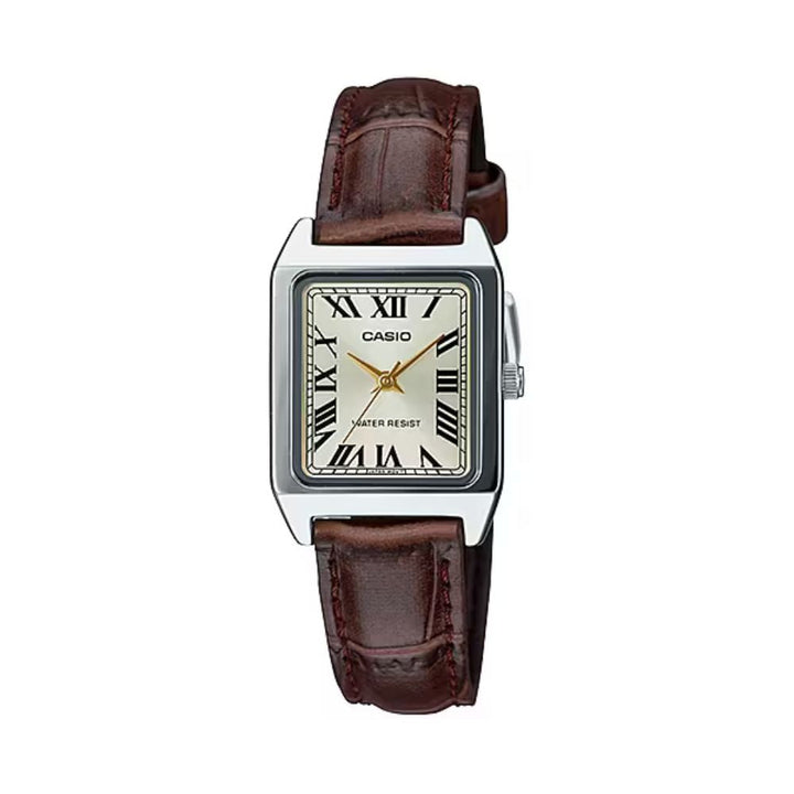 Reloj Casio LTP-V007L-9B champagne y marrón cuero marrón original en Perú - vista principal