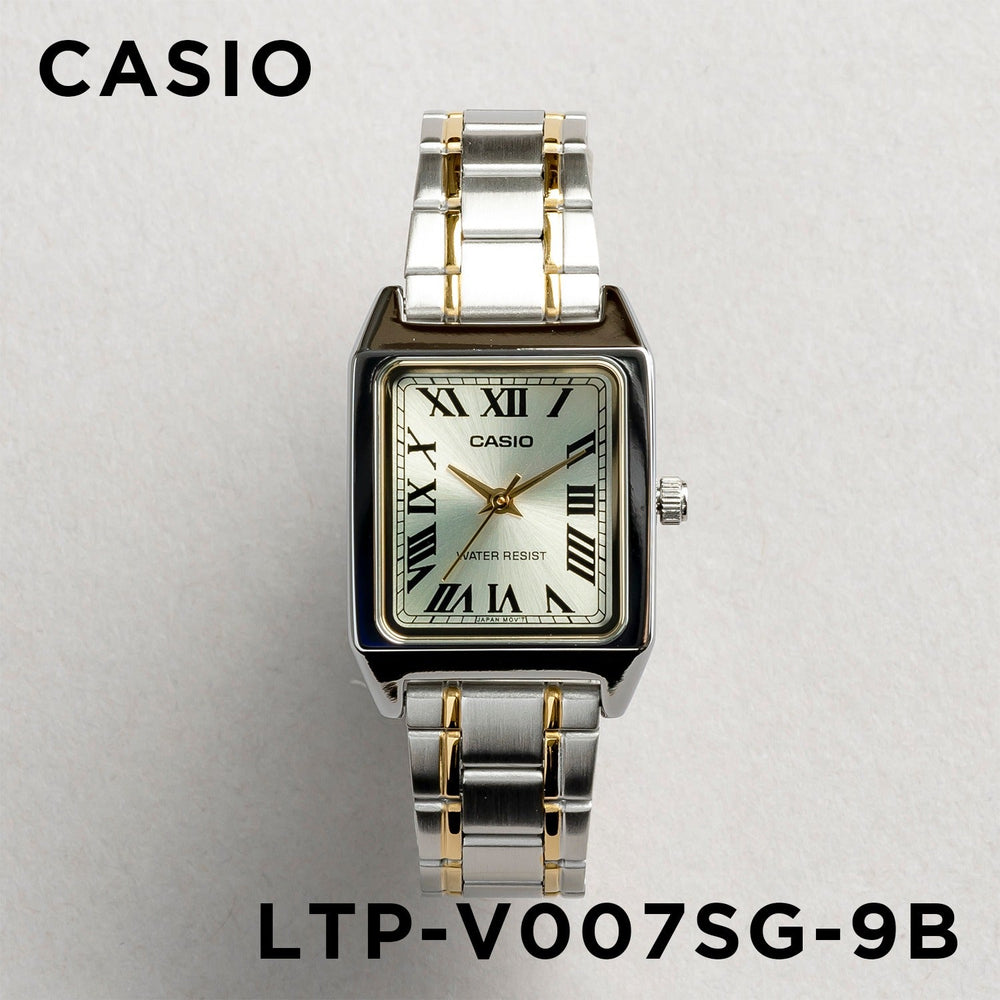 Reloj Casio LTP-V007SG-9B bicolor champagne acero inoxidable bicolor original en Perú - detalle de esfera y diseño