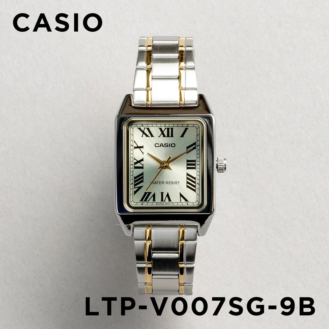 Reloj Casio LTP-V007SG-9B bicolor champagne acero inoxidable bicolor original en Perú - detalle de esfera y diseño