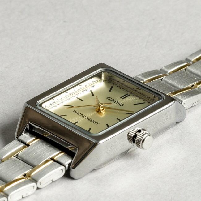 Reloj Casio LTP-V007SG-9E bicolor champagne acero inoxidable bicolor original en Perú - vista adicional y acabados
