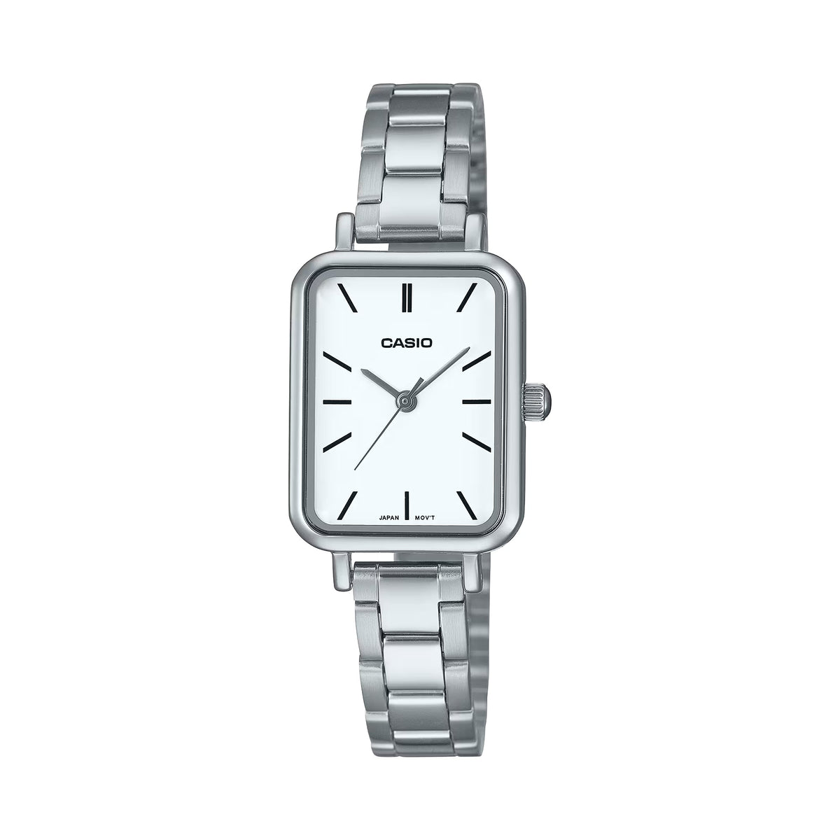 Reloj Casio LTP-V009D-7E blanco y plateado acero inoxidable original en Perú - vista principal