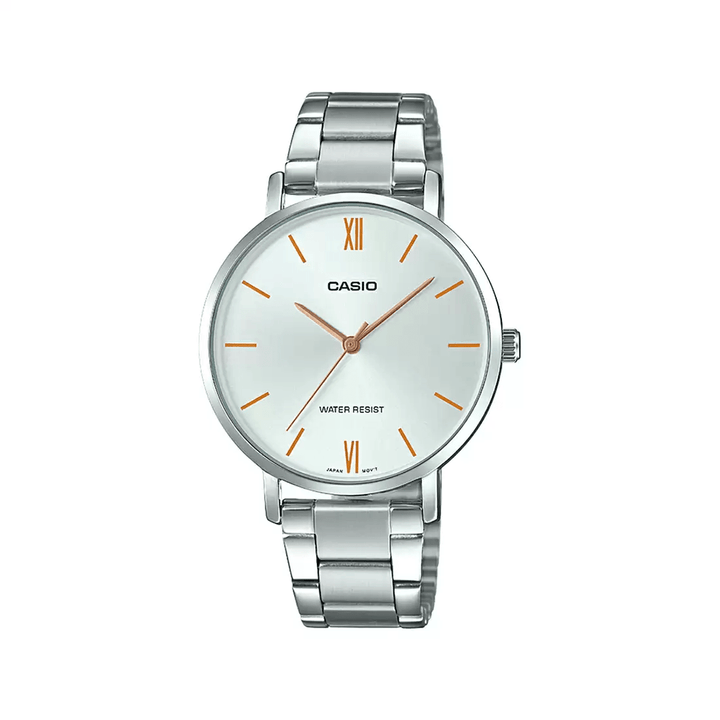 Reloj Casio LTP-VT01D-7BUDF Análogo Mujer Acero Plateado Original - Casio original en Perú | Jherr Perú