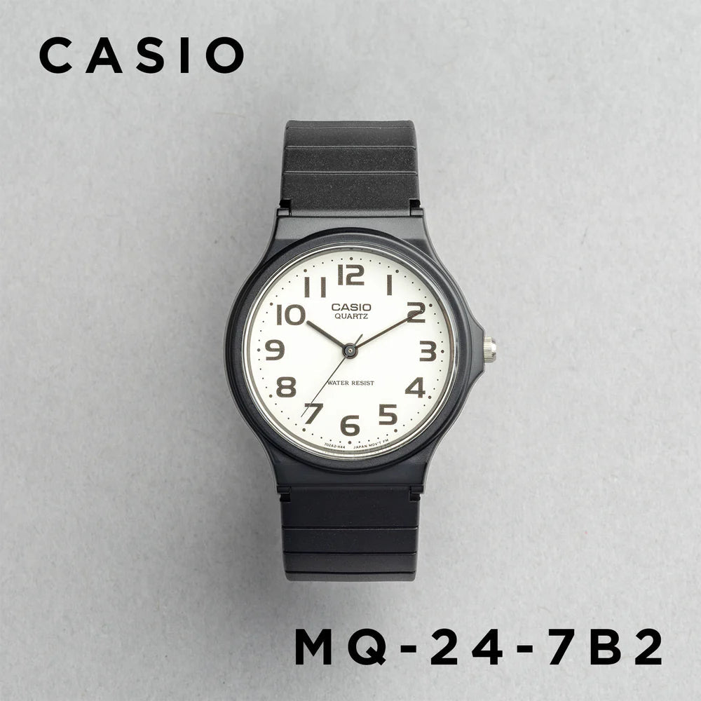 Reloj Casio MQ-24-7B2L blanco y negro unisex original en Perú - detalle de esfera o pantalla