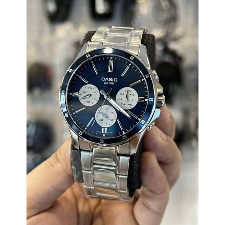 Reloj Casio MTP-1374D-2A3V Hombre Original | Acero Plateado Elegante