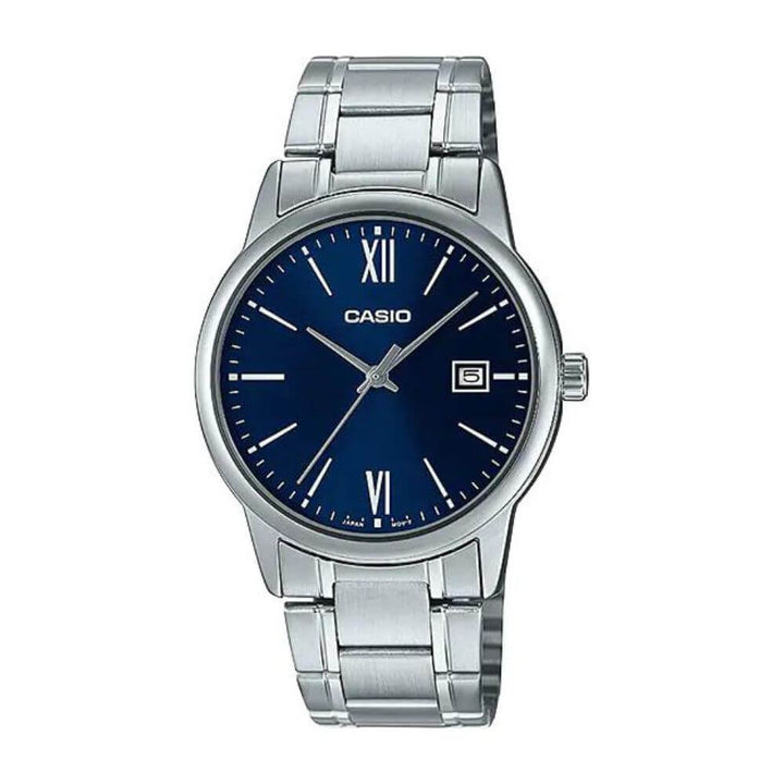 Reloj Casio MTP-V002D-2B3UDF Análogo con Fecha Hombre Acero Plateado Original - Casio original en Perú | Jherr Perú