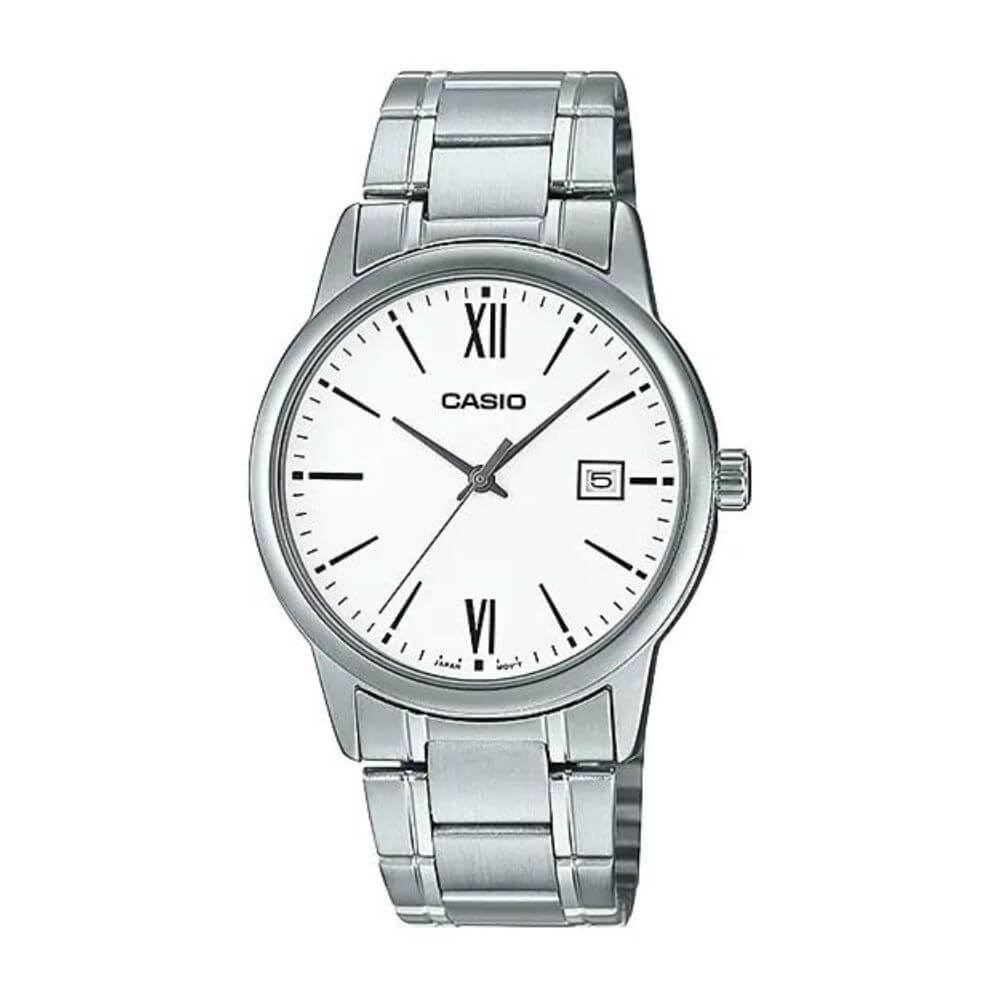 Reloj Casio MTP-V002D-7B3UDF Análogo con Fecha Hombre Acero Plateado Original - Casio original en Perú | Jherr Perú
