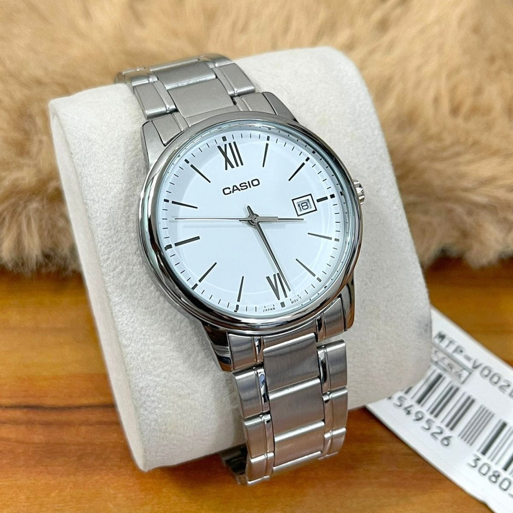 Reloj Casio MTP-V002D-7B3UDF Análogo con Fecha Hombre Acero Plateado Original foto 2 - reloj Casio original en Perú | Jherr Perú