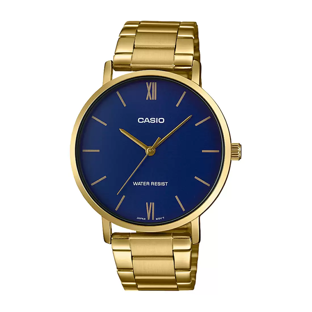 Reloj Casio MTP-VT01G-2BUDF Análogo Hombre Acero Dorado Original - Casio original en Perú | Jherr Perú
