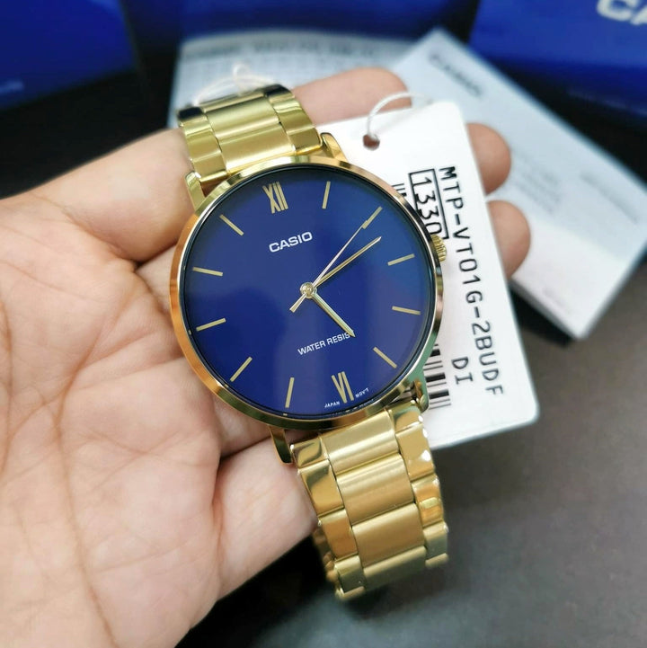 Reloj Casio MTP-VT01G-2BUDF Análogo Hombre Acero Dorado Original foto 3 - reloj Casio original en Perú | Jherr Perú