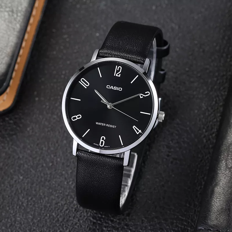 Reloj Casio MTP-VT01L-1B2UDF Análogo Hombre Cuero Negro Original foto 2 - reloj Casio original en Perú | Jherr Perú