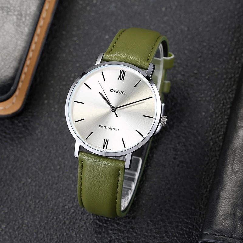 Reloj Casio MTP-VT01L-3BUDF Análogo Hombre Cuero Verde Original foto 2 - reloj Casio original en Perú | Jherr Perú
