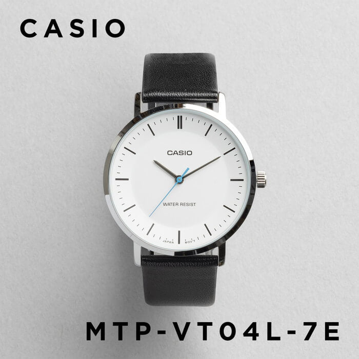 Reloj Casio MTP-VT04L-7E blanco y negro hombre original en Perú - detalle de esfera o pantalla
