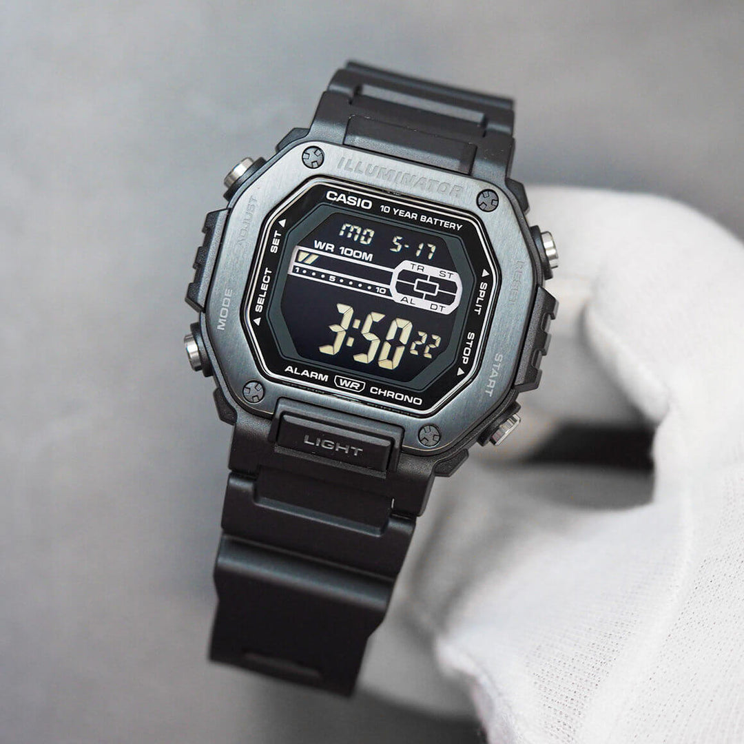 Reloj Casio MWD-110HB-1BV negro hombre original en Perú - vista adicional y acabados