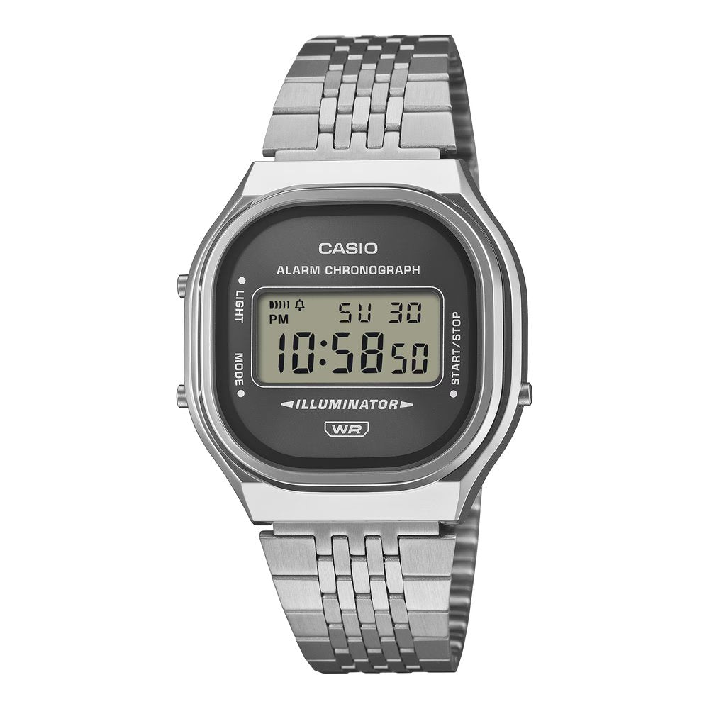 Reloj Casio A140WE-8A gris y plateado unisex original en Perú - detalle de esfera o pantalla