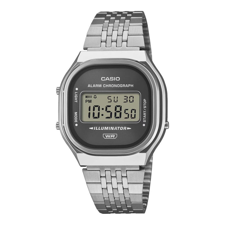 Reloj Casio A140WE-8A gris y plateado unisex original en Perú - detalle de esfera o pantalla
