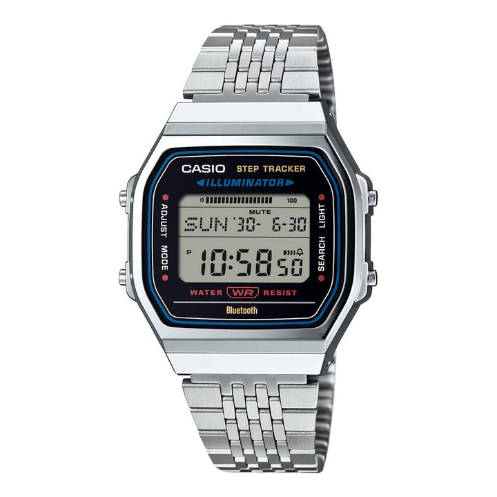 Reloj Casio ABL-100WE-1A plateado y negro unisex original en Perú - vista principal