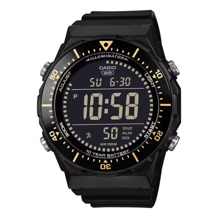 Reloj Casio AE-1700H-1B negro con detalles dorados para hombre original en Perú - vista principal