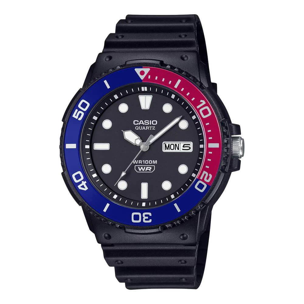 Reloj Casio MRW-230H-1E2V negro con acentos deportivos hombre original en Perú - vista principal