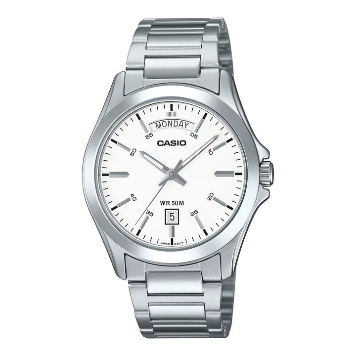 Reloj Casio MTP-1370D-7A3V plateado para hombre original en Perú - vista principal