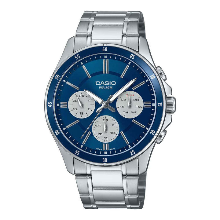 Reloj Casio MTP-1374D-2A3V Hombre Original | Acero Plateado Elegante