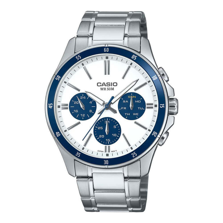 Reloj Casio MTP-1374D-7A2V Original | Acero Hombre Plateado Elegante