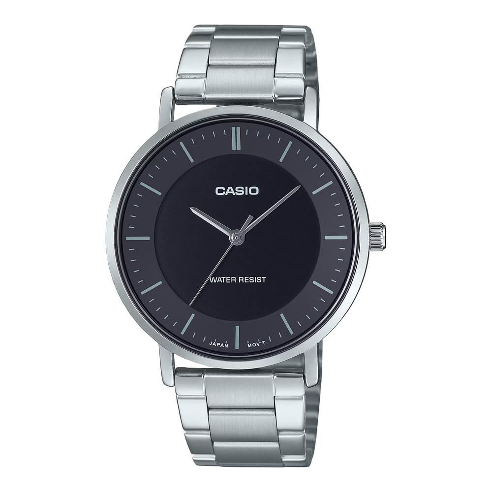 Reloj Casio MTP-VT04D-1E negro y plateado hombre original en Perú - vista principal