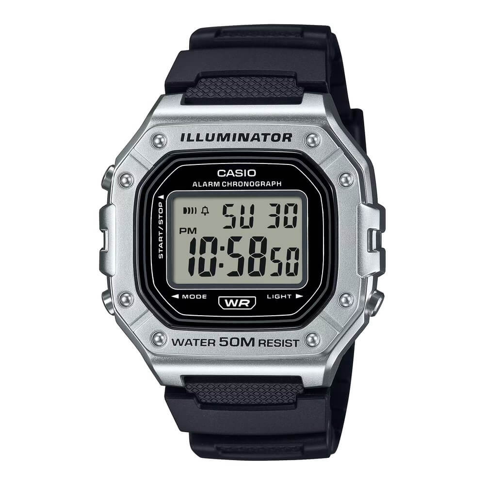 Reloj Casio W-218HM-7AV digital plateado para hombre 50M vista principal | Jherr Perú
