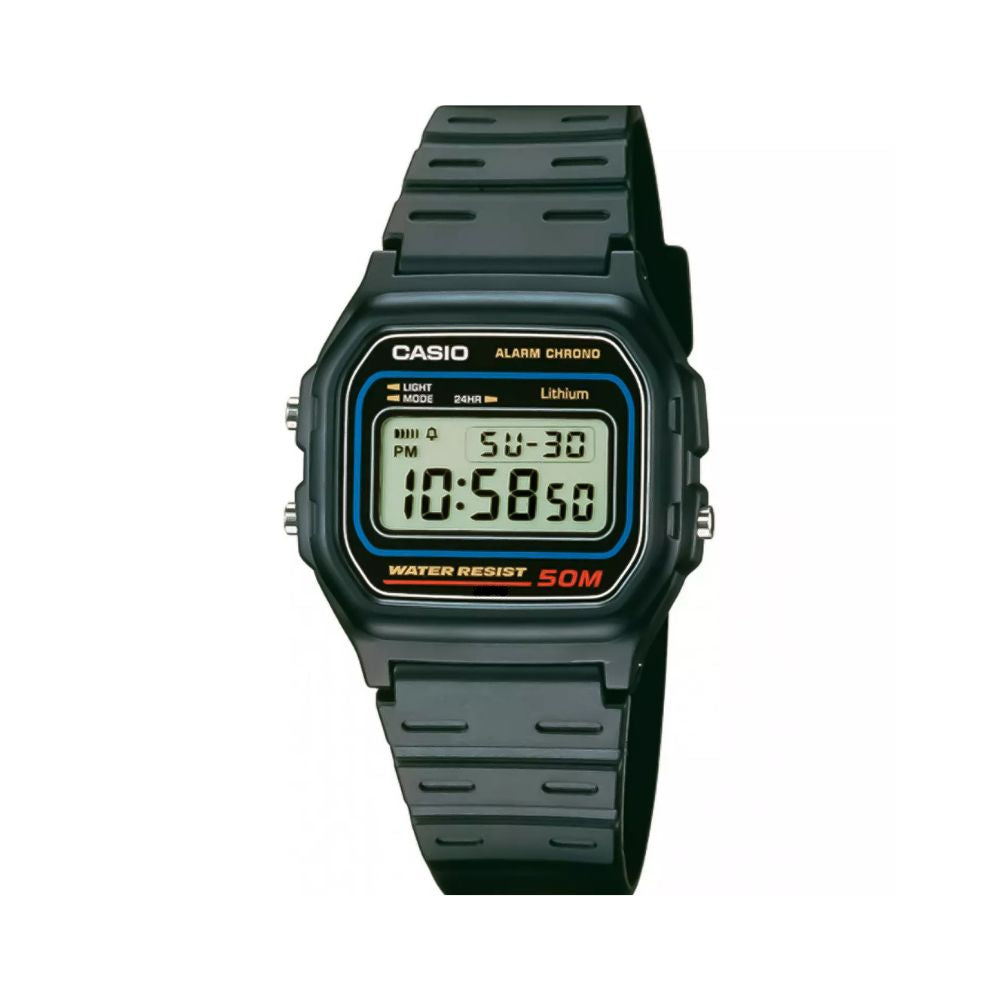 Reloj Casio W-59-1VQ vintage digital negro unisex 50M vista principal | Jherr Perú
