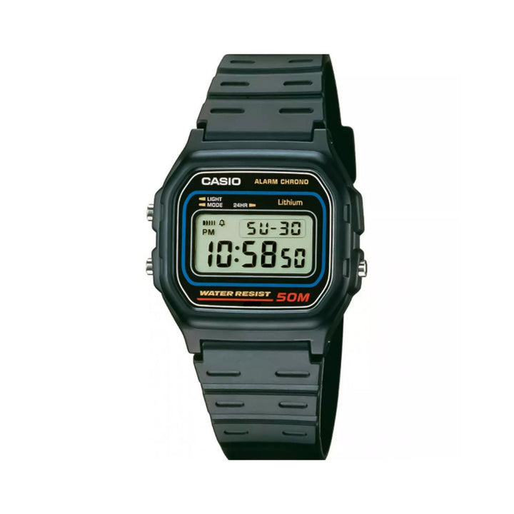 Reloj Casio W-59-1VQ vintage digital negro unisex 50M vista principal | Jherr Perú