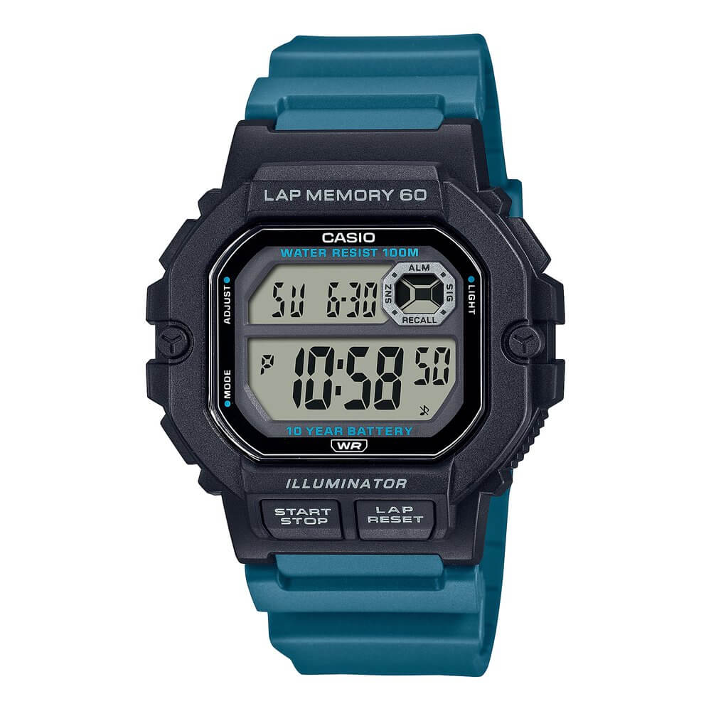 Reloj Casio WS-1400H-3AV verde y negro hombre original en Perú - vista principal