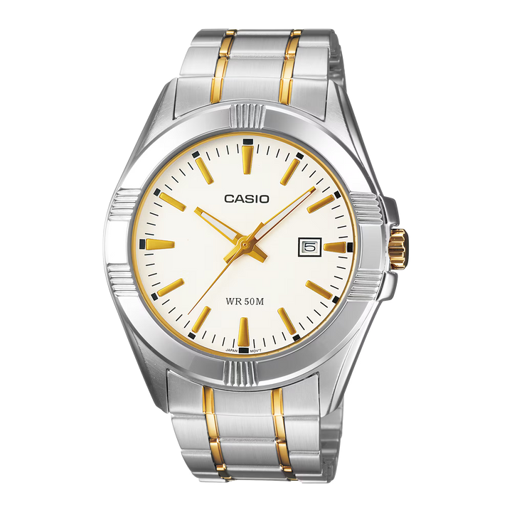 Reloj Casio MTP-1308SG-7A Analógico Hombre Acero Blanco Original