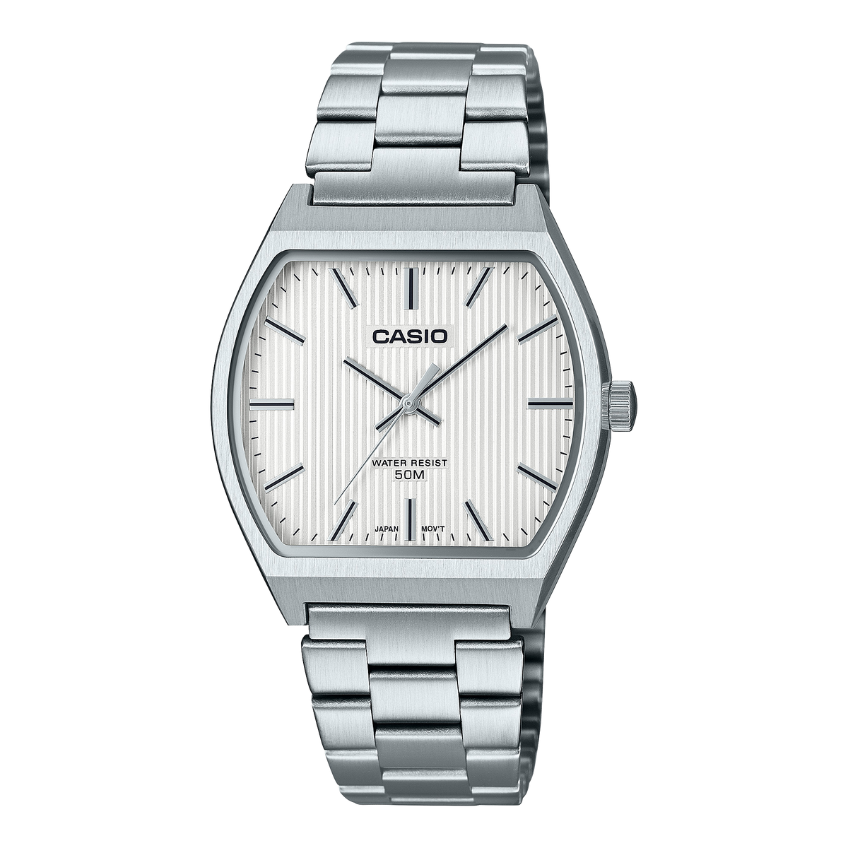 Reloj Casio MTP-B140D-7A Analógico Hombre Acero Blanco Original