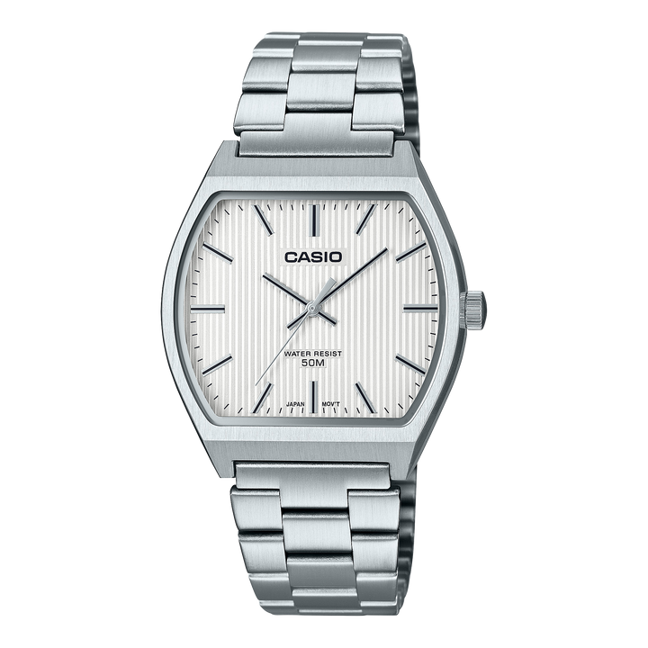 Reloj Casio MTP-B140D-7A Analógico Hombre Acero Blanco Original