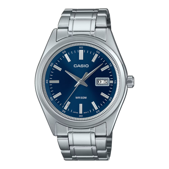 Reloj Casio MTP-B180D-2A Analógico Hombre Acero Azul Original