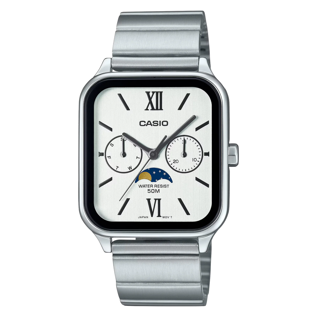 Reloj Casio MTP-M305D-7A2V Fase Lunar de Acero para Hombre