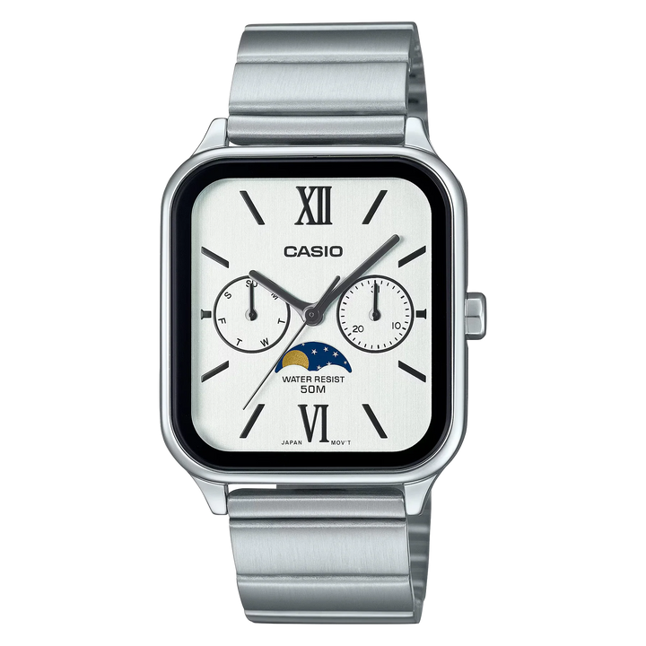 Reloj Casio MTP-M305D-7A2V Fase Lunar de Acero para Hombre