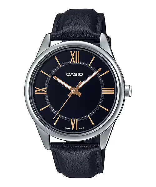 Casio MTP-V005L – Reloj Original para Hombre con Correa de Cuero