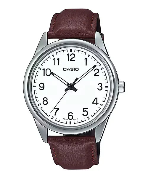 Casio MTP-V005L – Reloj Original para Hombre con Correa de Cuero