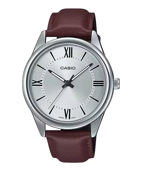Casio MTP-V005L – Reloj Original para Hombre con Correa de Cuero