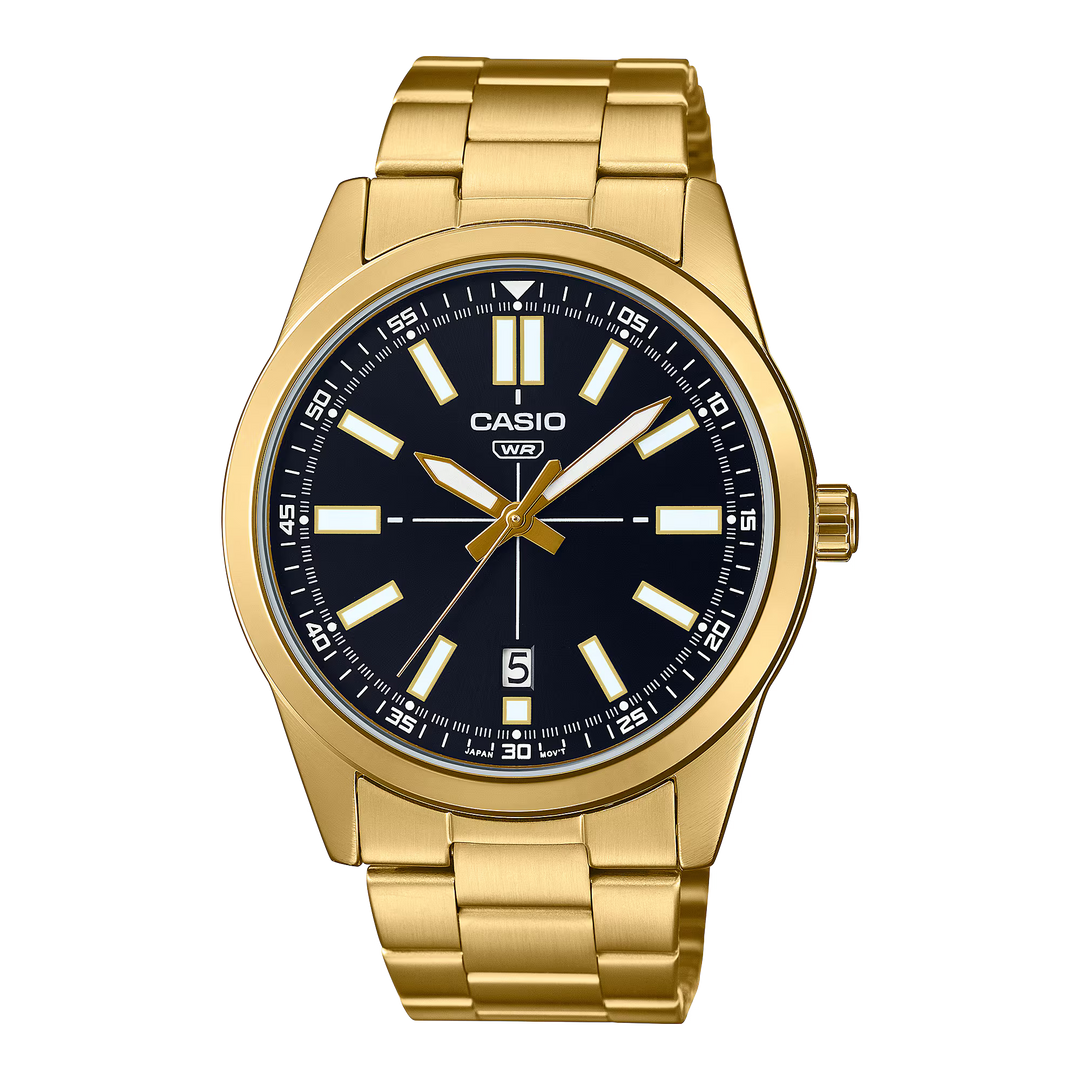 Reloj Casio MTP-VD02G-1E Analógico Hombre Acero Negro Original - Casio original en Perú | Jherr Perú