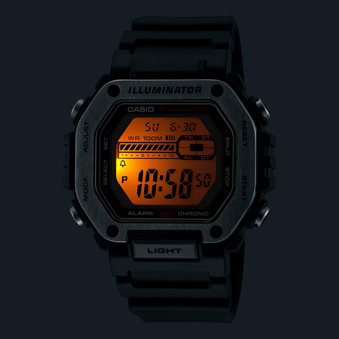 Reloj Casio MWD-110H-1A Analógico Hombre Acero Negro Original