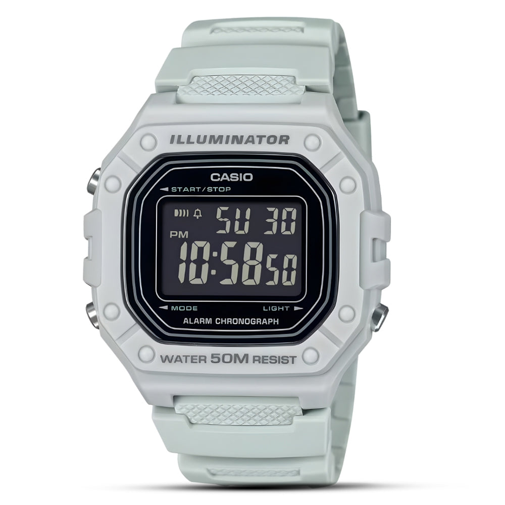 Reloj Casio W-218H-8BV digital gris 50m unisex original en Perú - vista principal | Jherr