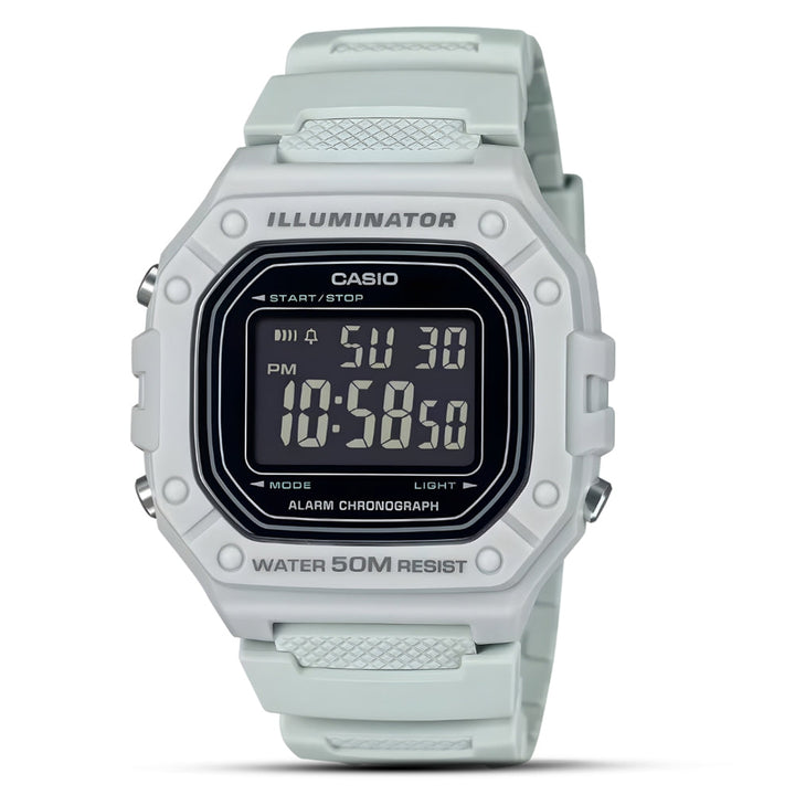 Reloj Casio W-218H-8BV digital gris 50m unisex original en Perú - vista principal | Jherr