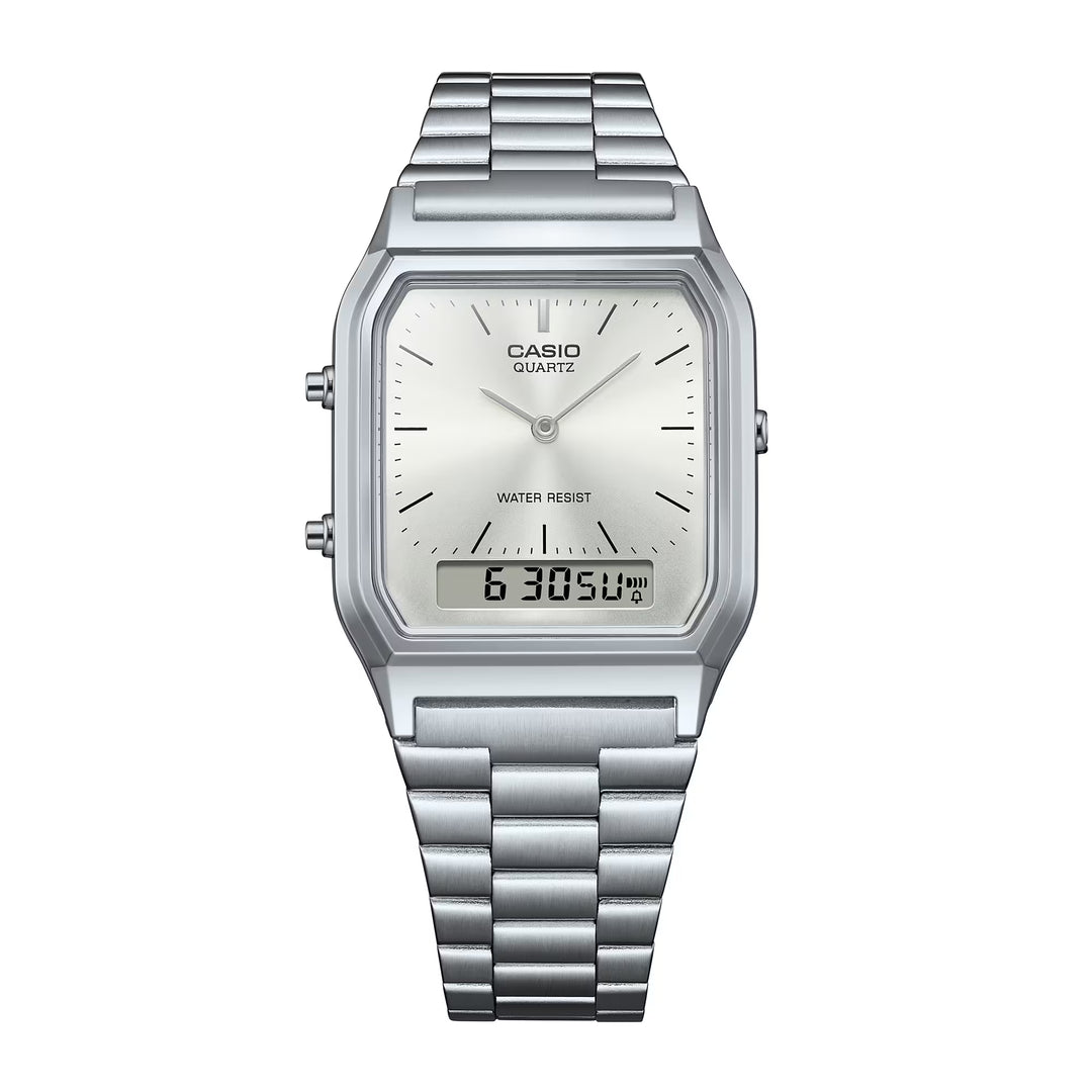 Reloj Casio AQ-230A-7A1 Original Ana-Digi Retro - Dual Display Analógico Digital con Esfera Azul Cielo - Casio en Perú | Jherr Jewelry