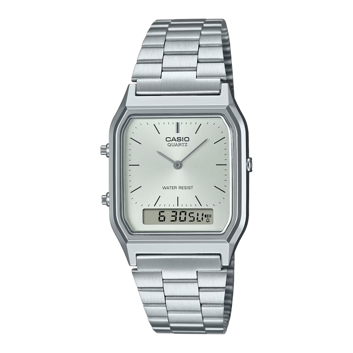 Reloj Casio AQ-230A-7A1 Original Ana-Digi Retro - Dual Display Analógico Digital con Esfera Azul Cielo - Casio en Perú | Jherr Jewelry